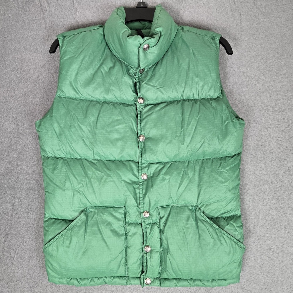 VTG 70s The North Face Puffer Vest Mens XS Brown Label Down Puffer Green Retro